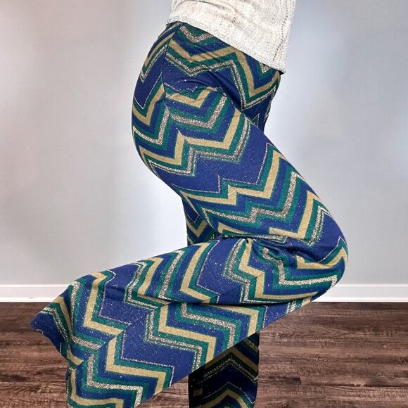 Erika Cavallini Semi Couture Italian Chevron Pattern Flared Pants - Picture 8 of 14